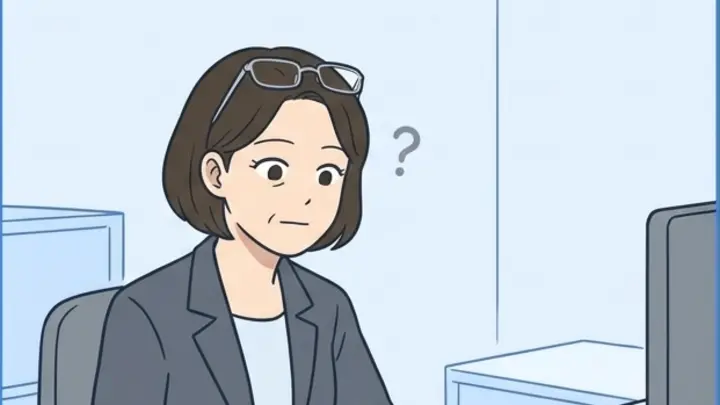 만화: 대표가 서류에 서명하며 고개를 갸웃한다